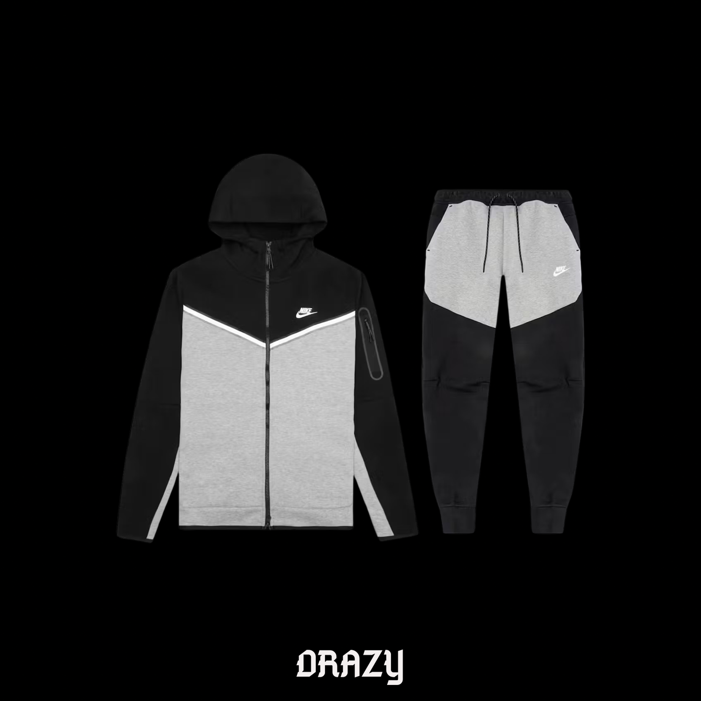 LONG OUTFIT NIKE TECH # 1 BLACK AND GREY